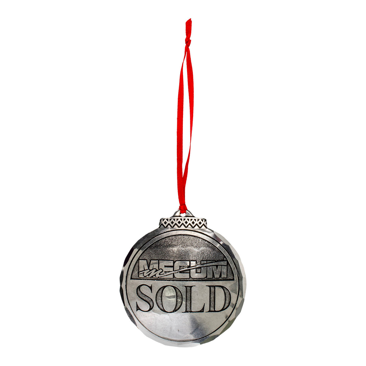 Mecum Auction Metal Sold Ornament - Front View