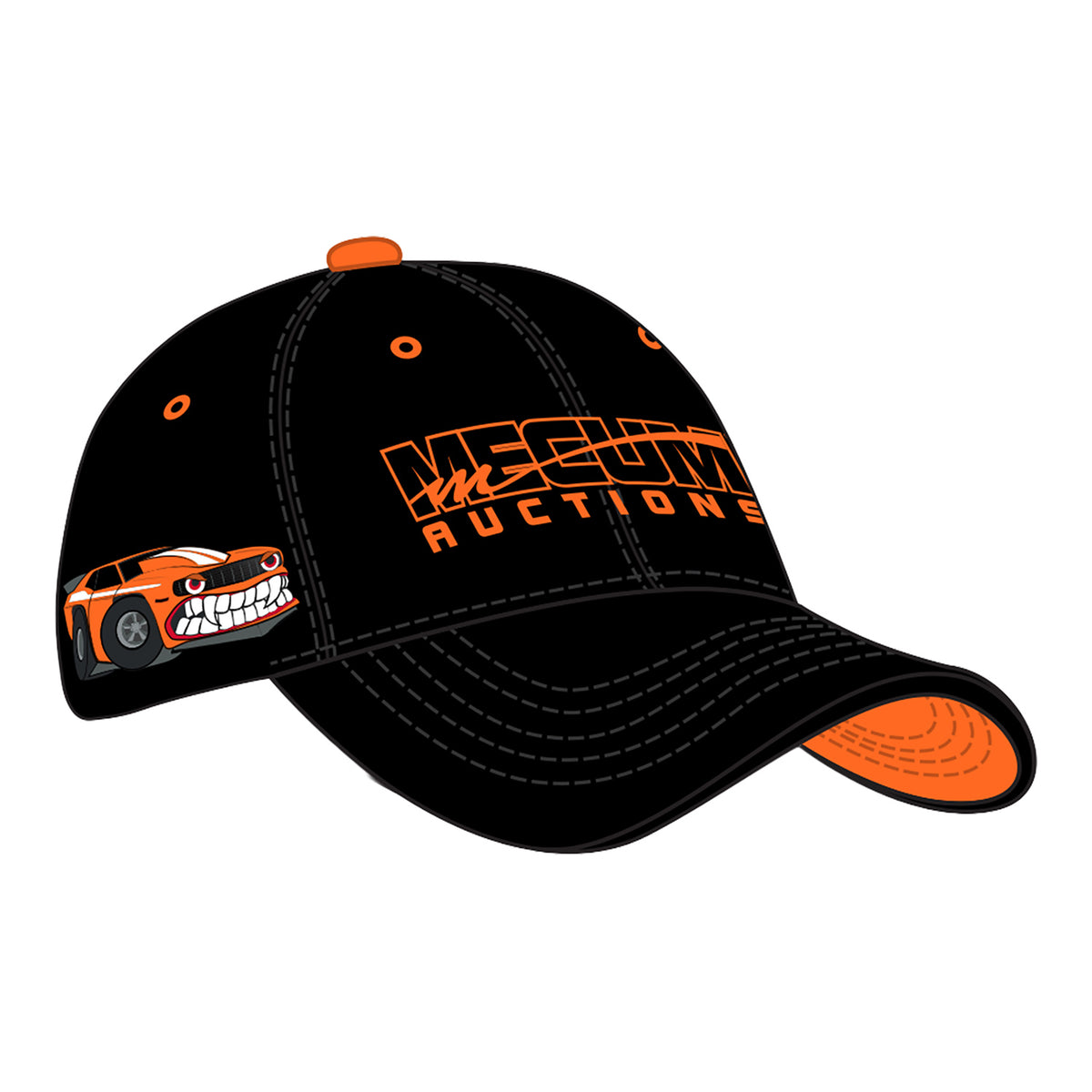 Mecum Auction Angry Camaro Youth Hat in Black - Front Right View