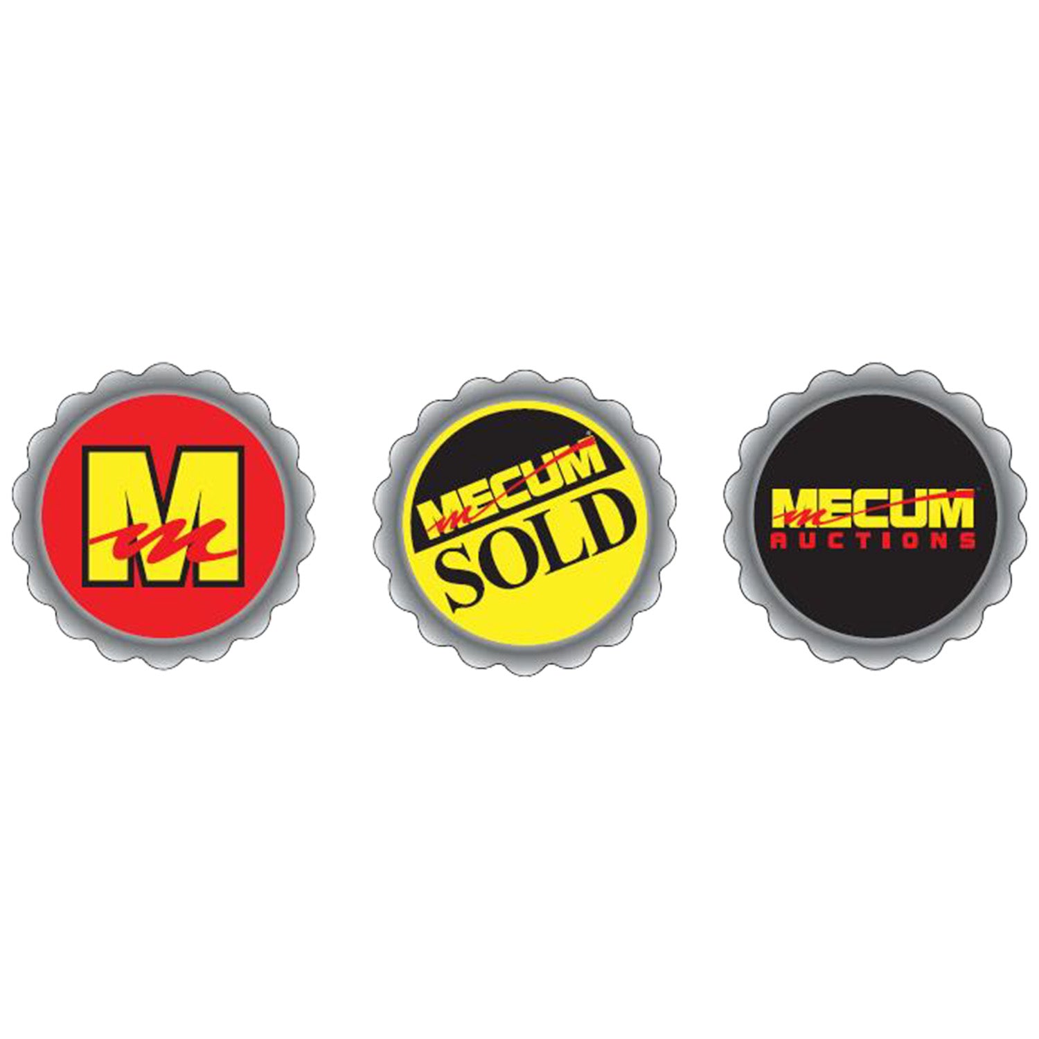 Mecum Auctions 3-Pack Bottle Cap Magnet - Front View