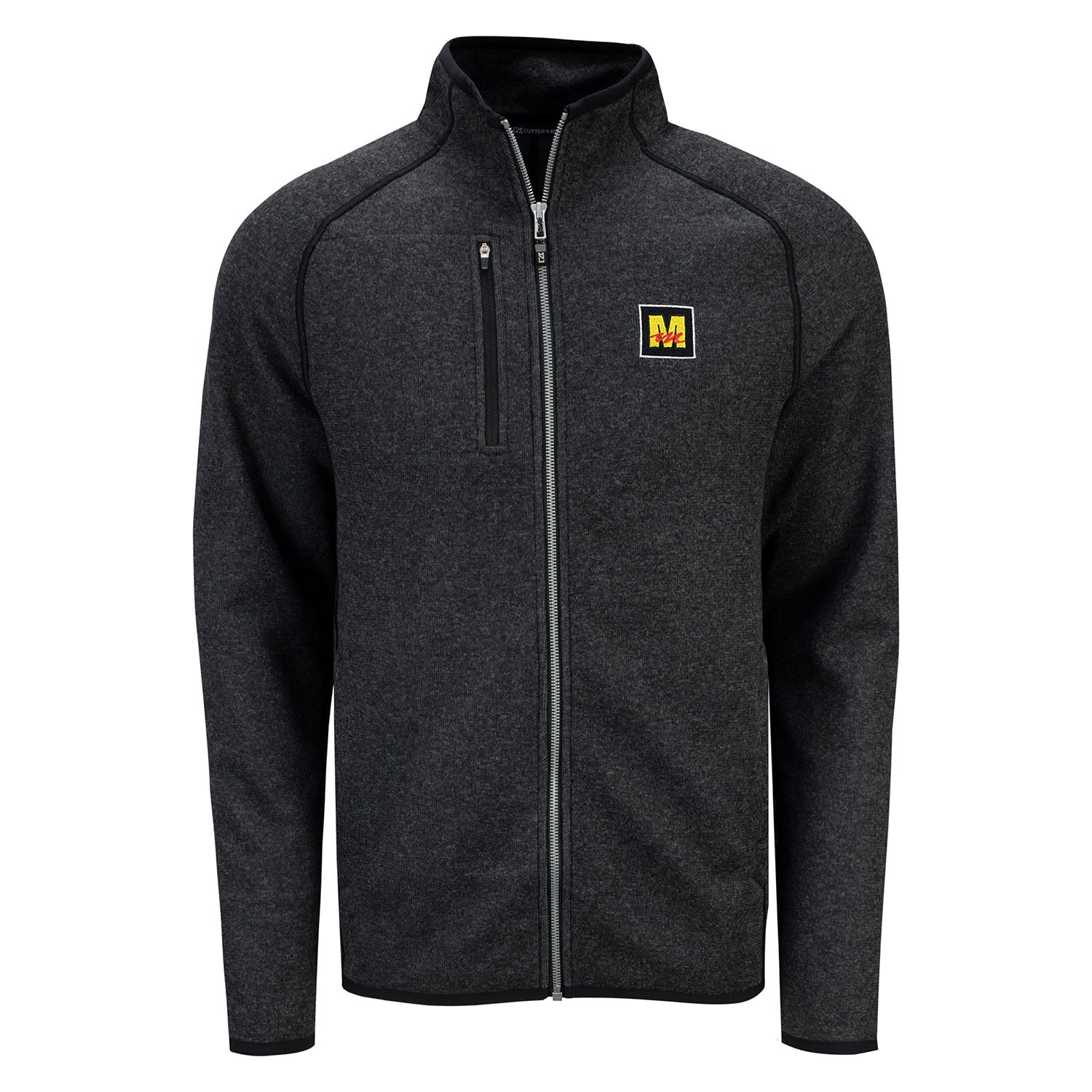Mecum Embroidered Charcoal Full Zip Jacket - Front View