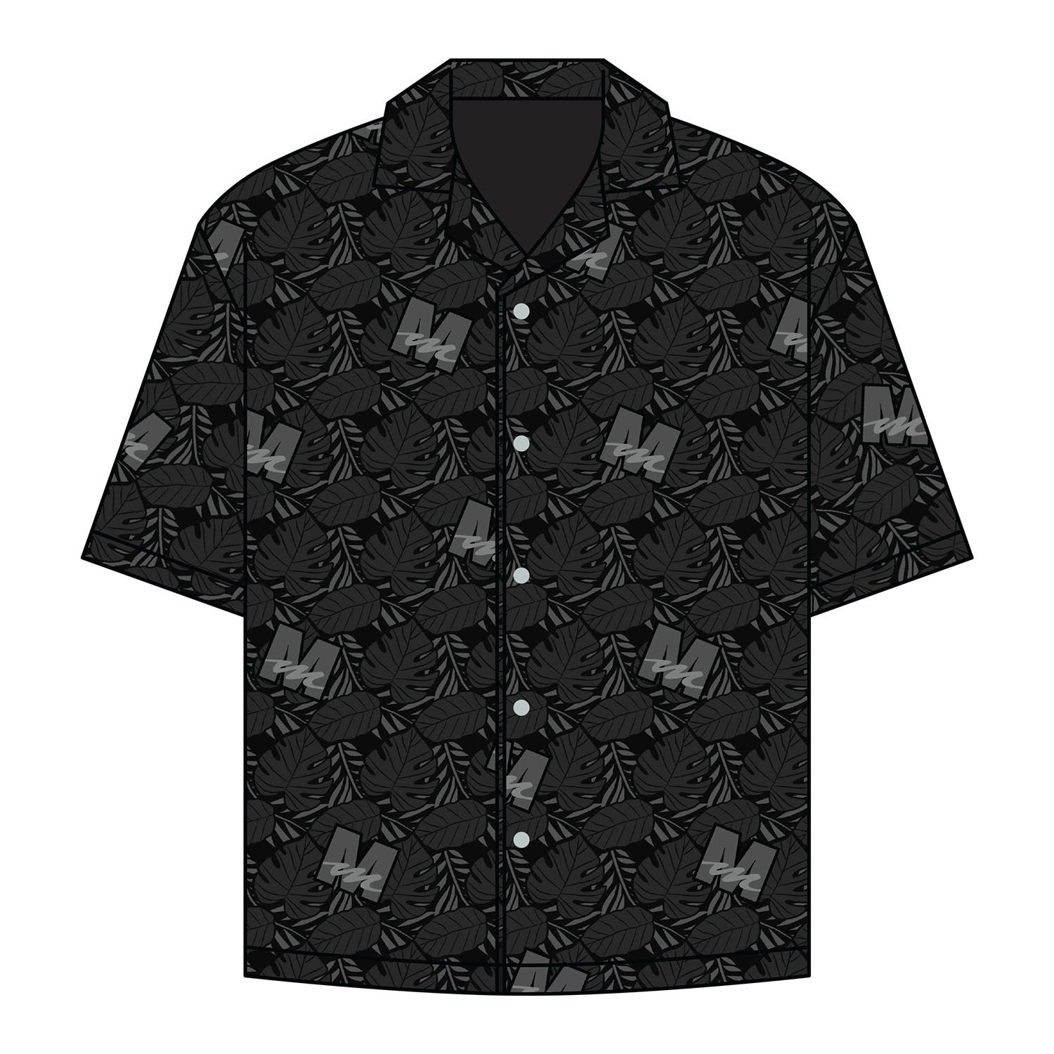 Mecum Auctions Black Hawaiian Shirt - Front View