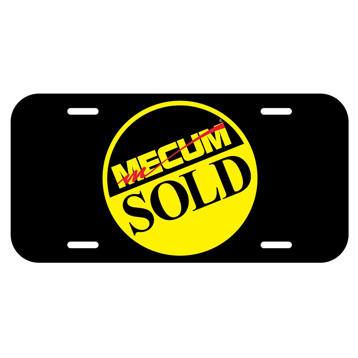 Mecum Auctions Black Sold License Plate - Front View