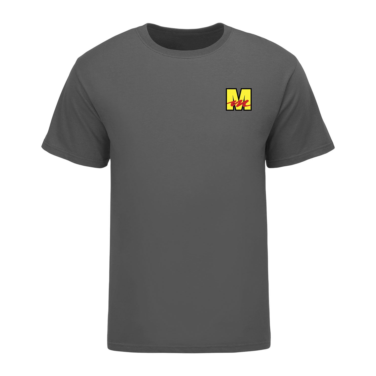 Mecum Auctions Grey M Block Car Design T-Shirt - Back View