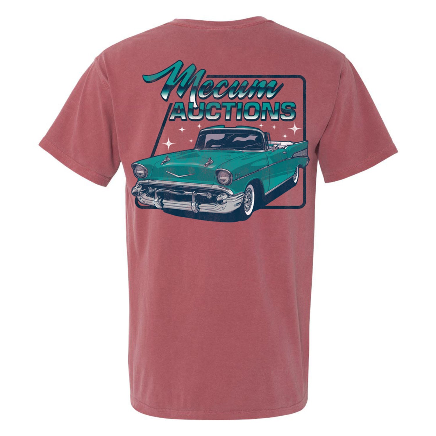 Mecum Auctions Vintage Brick Pocket T-Shirt in Red - Back View