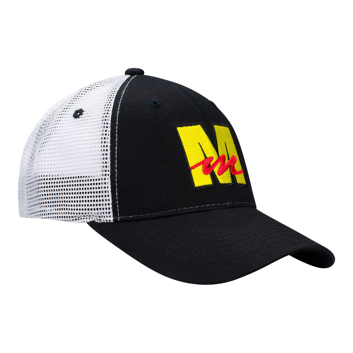 Mecum M Block Black Mesh Trucker - Front Left Side View