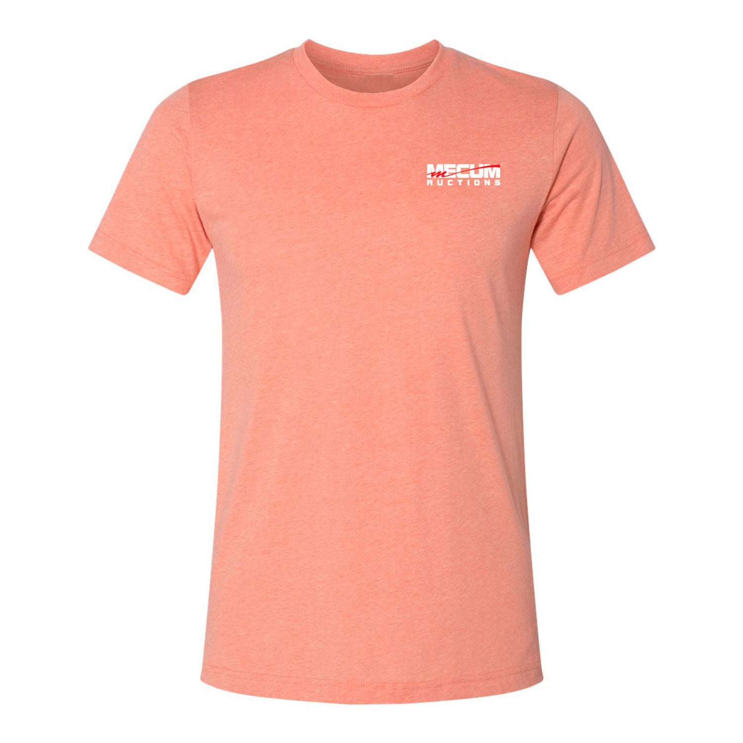 Mecum Auctions Houston Orange Illustration T-Shirt - Back View