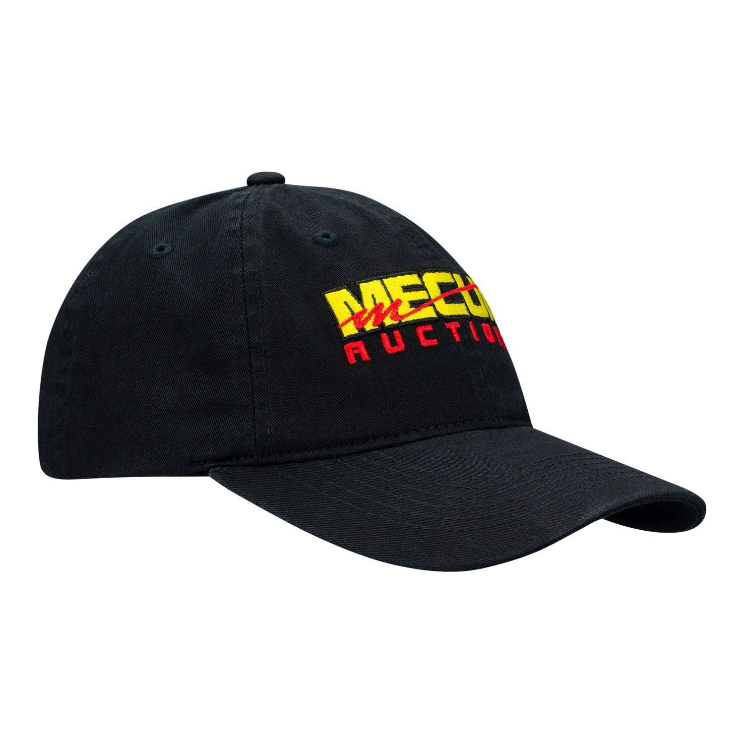 Mecum Black Dad Hat Primary Logo - Front Left Side View