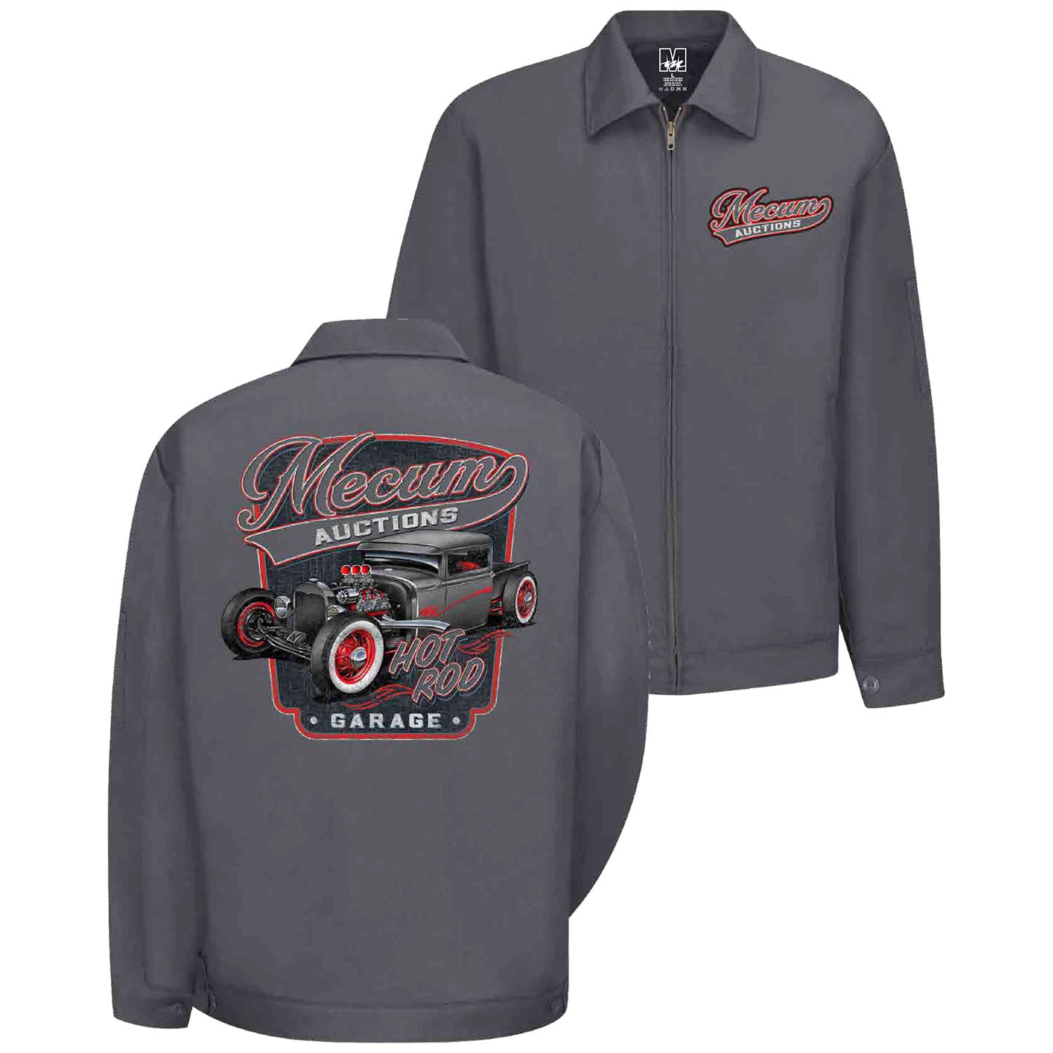Mecum Auctions Grey Zip Up Work Jacket - Combined View